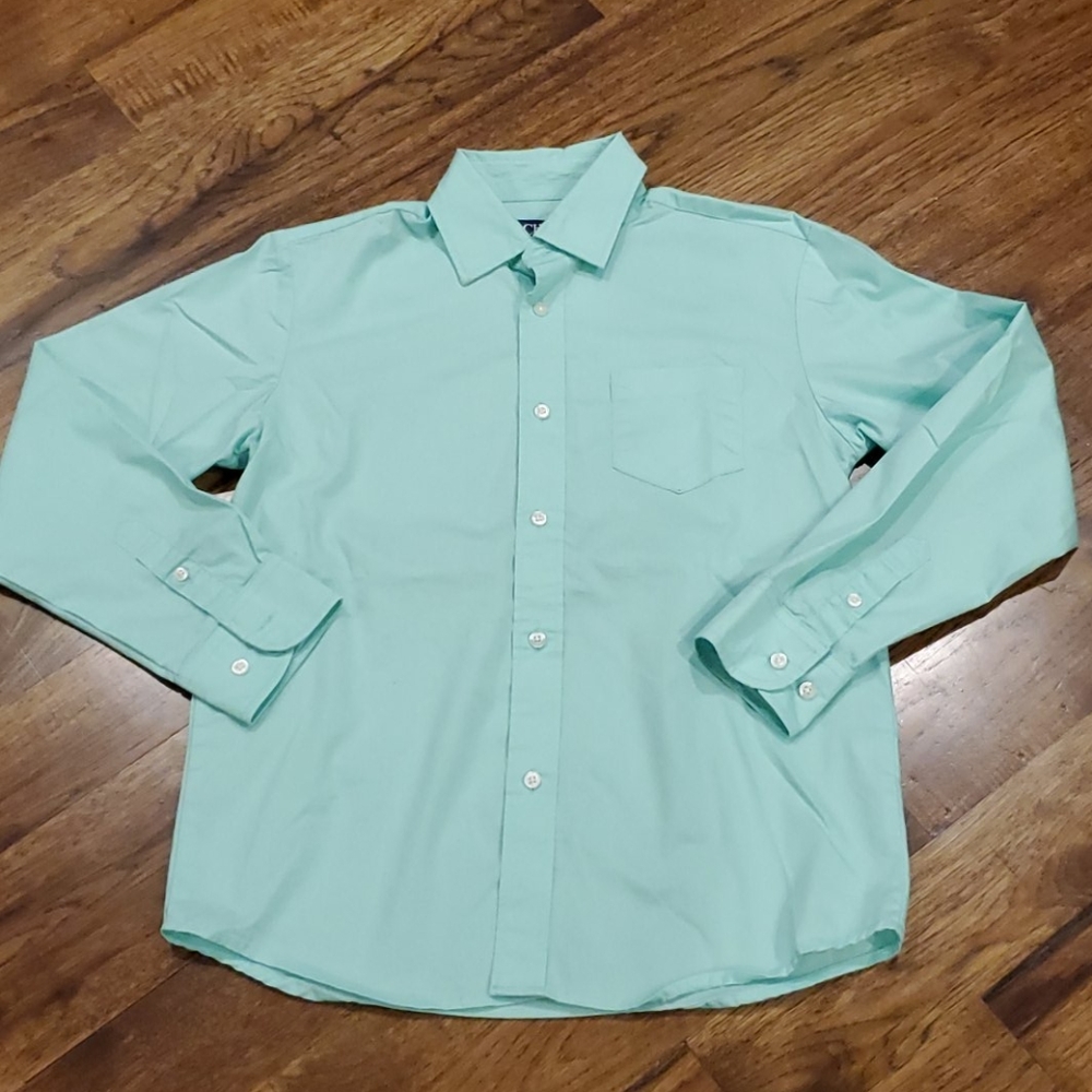 Boys Chaps green button down shirt size 12